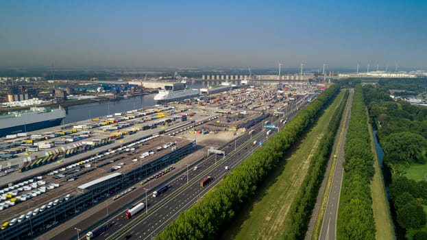 Industrial area in the Port of Rotterdam in The Netherlands. port of rotterdam zuid holland/netherlands products terminal europoort/calandkanaal