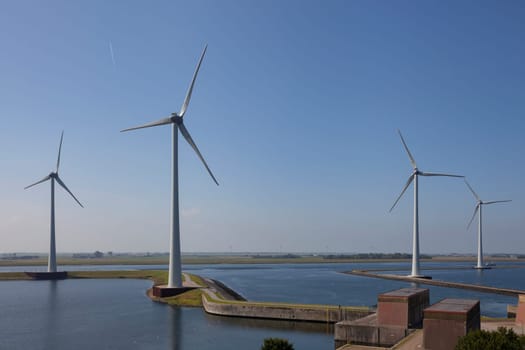 Volkeraksluizen lake krammer. Drone photograpy from the delta works in noord brabant in the Netherlands