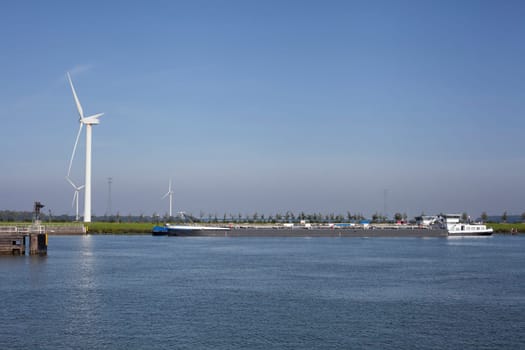 Krammersluizen lake krammer. Drone photograpy from the delta works in Zeeland in the Netherlands