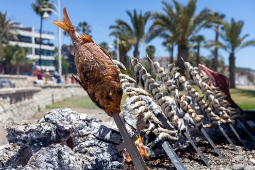 Malagueta Beach Bar, Fish Barbeque, Malaga, Andalucia, Andalusia, Spain