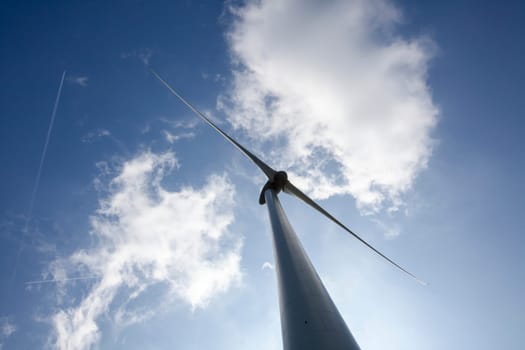 Windmill for electric power production. big windmill generating pure energy.