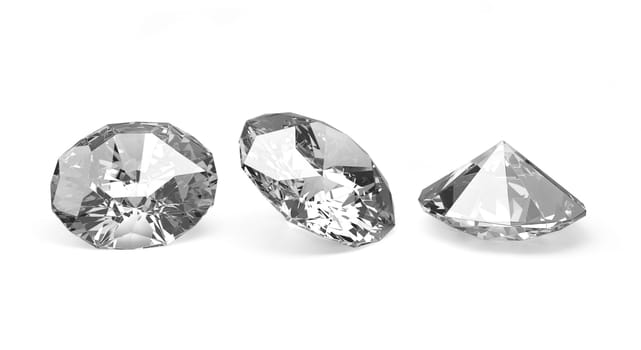 Dazzling diamond on white background