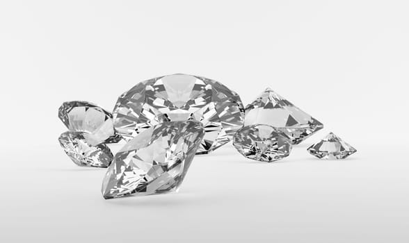 Dazzling diamond on white background