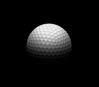 golf ball on black background