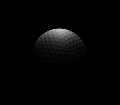 golf ball on black background