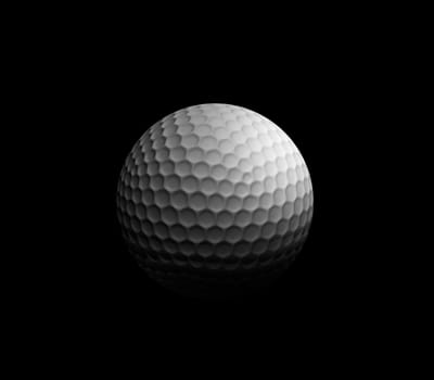 golf ball on black background