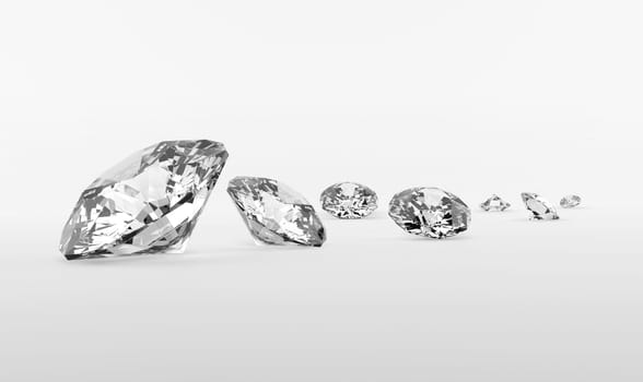 Dazzling diamond on white background