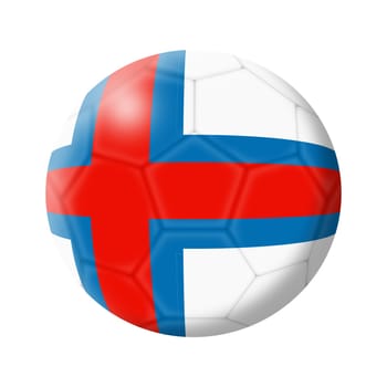 A Faroe Islands soccer ball football 3d illustration isolated on white with clipping path