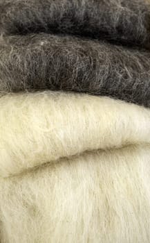 Detail of fabric made from virgin sheep wool