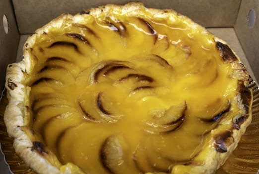 Detail of sweet dessert with apples, caloric food, diet
