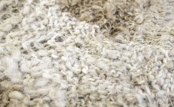 Detail of fabric made from virgin sheep wool