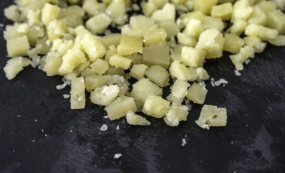 Detail of greasy dairy product, traditional food