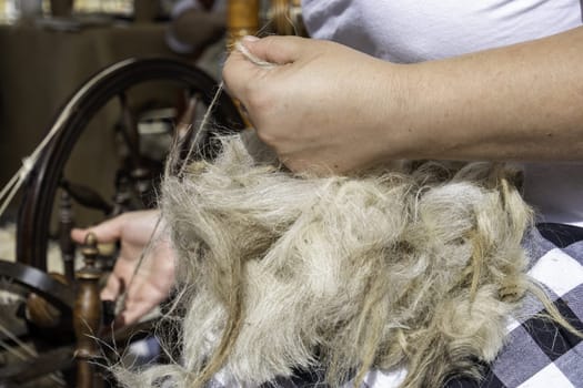 Detail of sheep wool fabric, old tradition