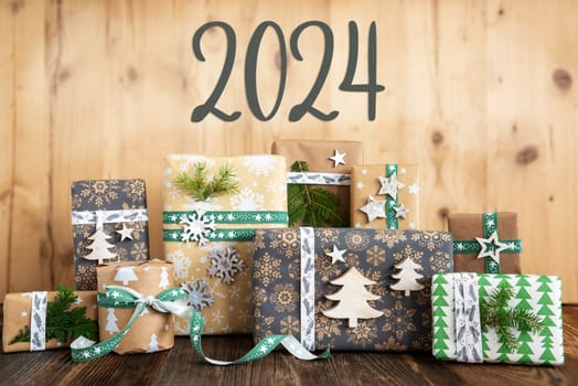 Text 2024, Rustic, Wooden, Eco-Friendly, Eco, Green, Sustainable Christmas Background, Christmas Gifts Winter Background