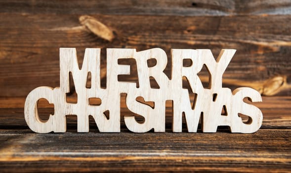 Wooden Text Merry Christmas With Winter Decoration, Christmas Decoration, Wooden Background