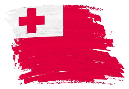 A Tonga flag background paint splash brushstroke 3d illustration with clipping path