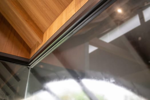 Looking at the rain through the window, stock photo