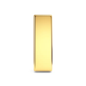 Simple gold font Letter I 3D rendering illustration isolated on white background