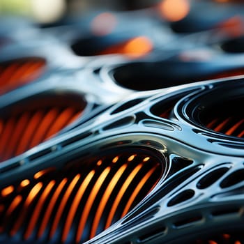 Abstract metal background.Decorative element of a futuristic car model .Generative AI