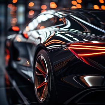 Abstract metal background.Decorative element of a futuristic car model.Generative AI