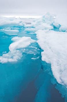 Surface and Underwater Views of Pack Ice Icebergs near the North Pole