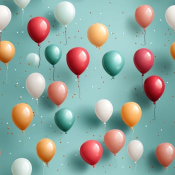 seamless pattern of colored balls on a colored background.Generative AI