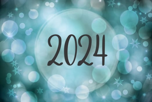 Blue Christmas Background, Blurry and Bokeh Festive Background With Text 2024