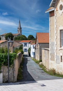 a small street of chateau d'Oleron city, France