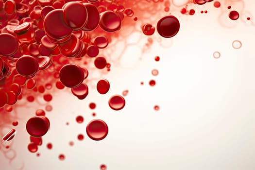 super macro scene with blood red corpuscles into the artery, 3d rendering
