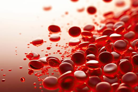 super macro scene with blood red corpuscles into the artery, 3d rendering