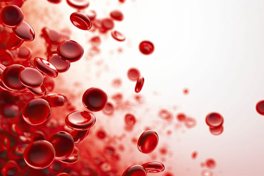 super macro scene with blood red corpuscles into the artery, 3d rendering