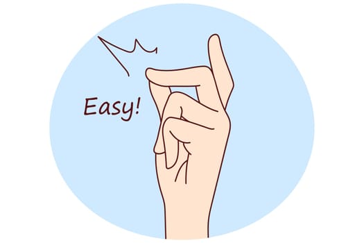 Person make hand gesture of how easy