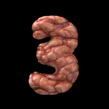 Halloween number 3 - 3d bloody digit isolated on black background. This alphabet is perfect for creative illustrations related but not limited to Halloween, horror, death...