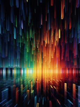 abstract bright colored line of light artwork - modern background - AI generative