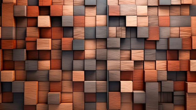 Texture of wood cubes background use for multipurpose shape and  wooden backdrop. AI generated
