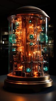 Quantum computer. Abstract quantum computing circuit with futuristic design.A fictional depiction of a quantum computer.Generative AI
