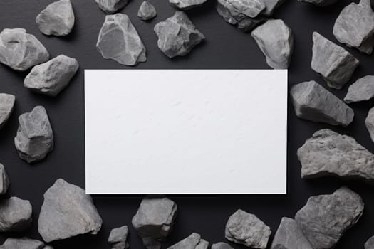postcard mockup on a natural background of stones.Generative AI