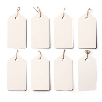 Set of blank white sale or price tags. Set of blank labels for discounts, sales, price tags.Generative AI