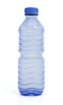 Plastic water bottle isolated on white background. 3D illustration.