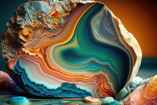 Colorful marble or onyx stone surface background. Generative AI design