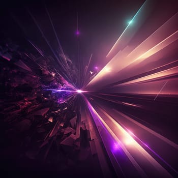 Abstract hi-tech neon futuristic background. Generative AI design