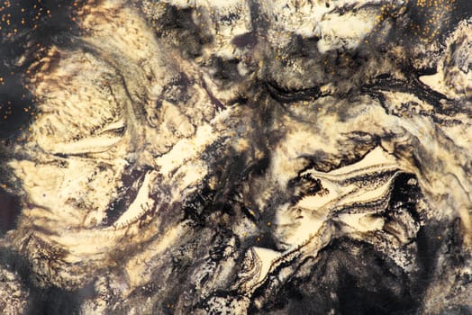 Nature luxury marble background texture. Abstract color trendy wall art. Interior design elegant natural stone surface decor. Gold and black liquid oil paint wave.