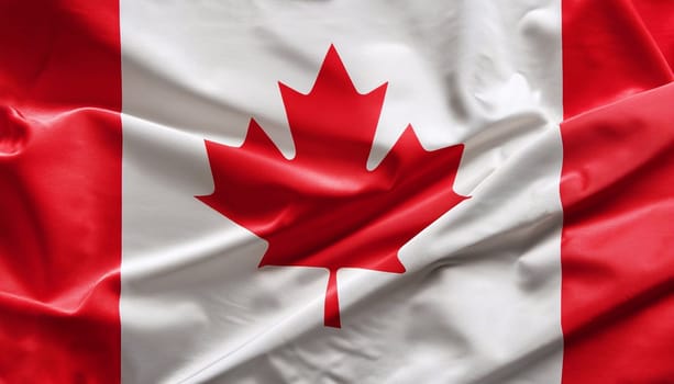 Canada flag in the old retro background effect, close up