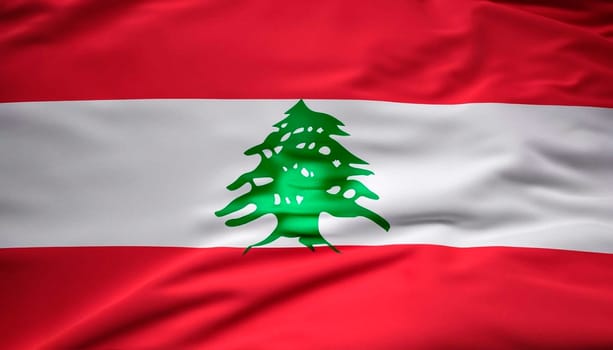 Lebanon waving flag