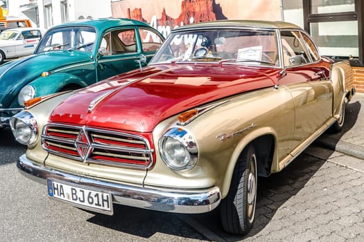 WETTENBERG, HESSE, GERMANY - 07 - 28 - 2023: BORGWARD ISABELLA on a traditional Car Show Golden Oldies near Giessen, Hesse.