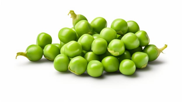 Fresh delicious Peas isolated on white background. artificial art