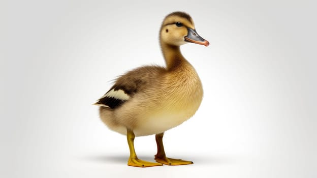 Baby Duck isolated on white background. Artificial Art