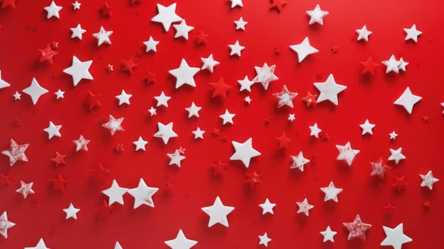 Red christmas holiday star background in red and white colours. Winter theme wallpaper.