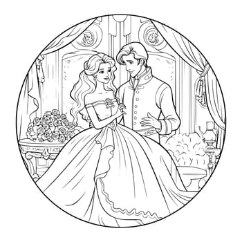Bride And Groom Coloring Page For Kids