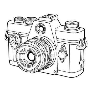 Camera Coloring Page Drawing for Kids